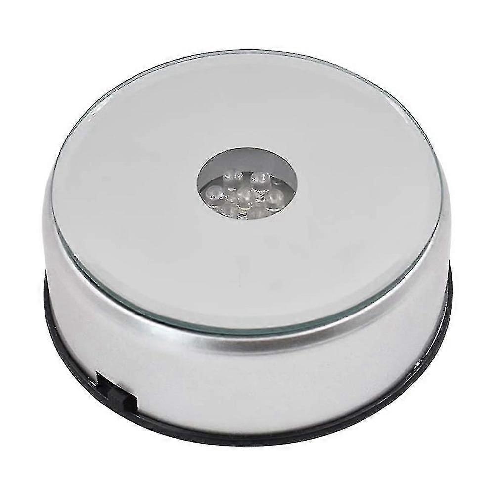 Display Turntable Base for Crystals Glass Art,LED Colored Rotating Crystal Display Base Stand with