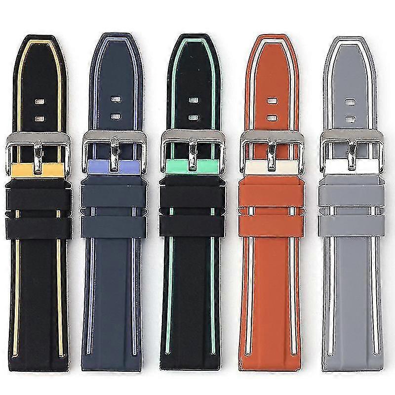 22mm Per Blancpain Swatch Fifty Fathoms Cinturino in silicone bicolore incluso Strumento Hggs Nero Giallo