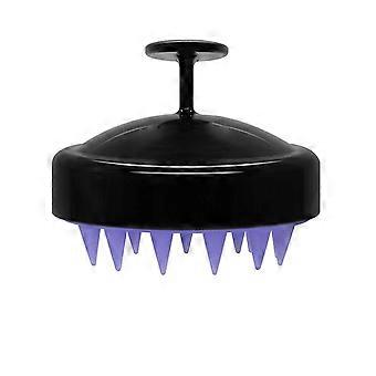 Haarshampoo-Bürste, Kopfhautpflege-Haarbürste mit weichem Silikon-Kopfhautmassagegerät (Schwarz)