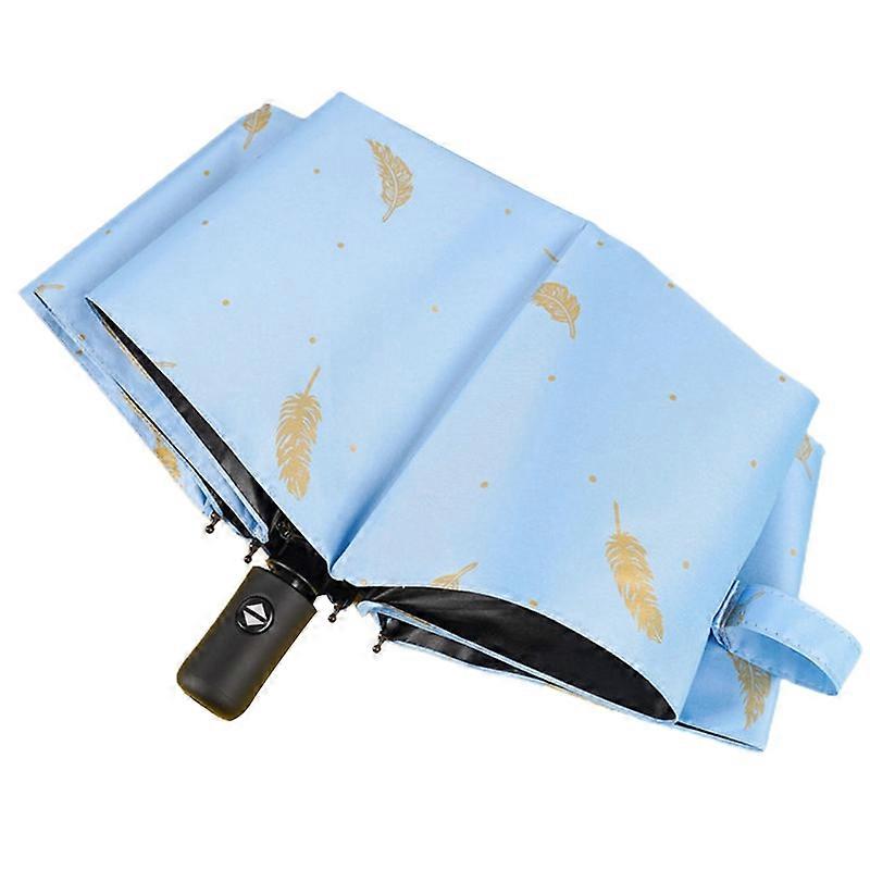 Three-folding Full Automatic Umbrella Polyester Collapsible Windproof Rain Umbrella for Summer