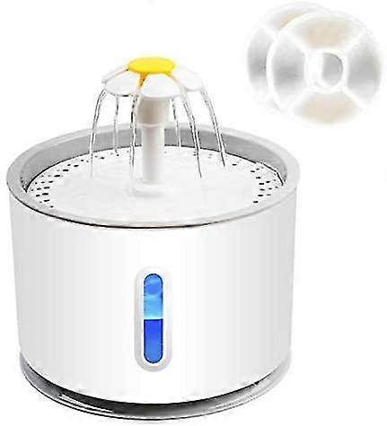 Nicrew Fountain At; Water For Cat Dog Automatic 2.4l, Silent Water Dispenser With Led Water Level Window And Water Filter Charcoal