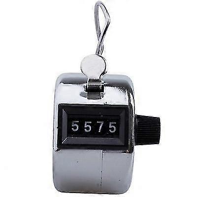 4 Digit Counting Manual Hand Tally Number Counter Clickers Mechanical(silver)(1pcs)