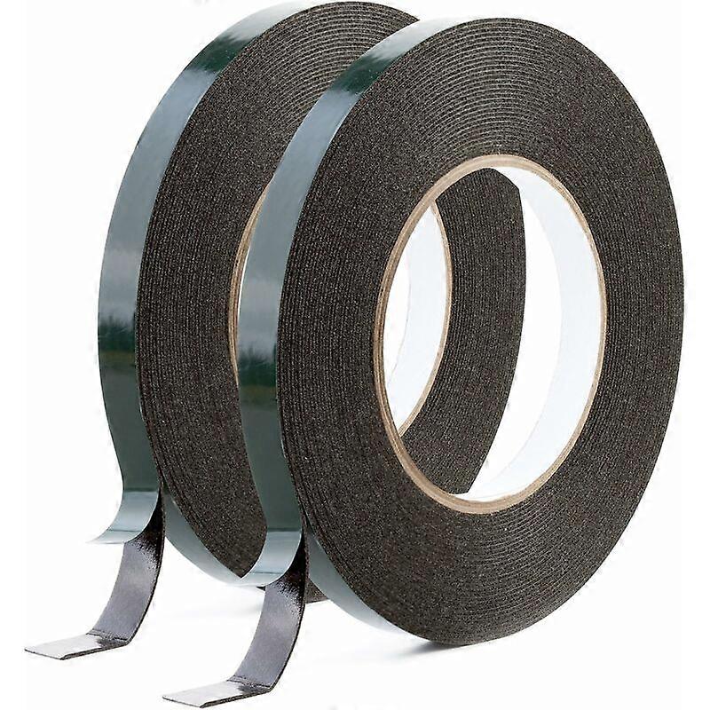 10mm x 10m Heavy Duty Double Sided Black Tape (Pack of 2) Perfect Tape for Durable Mounting and Suitable for Automotive, Moldings