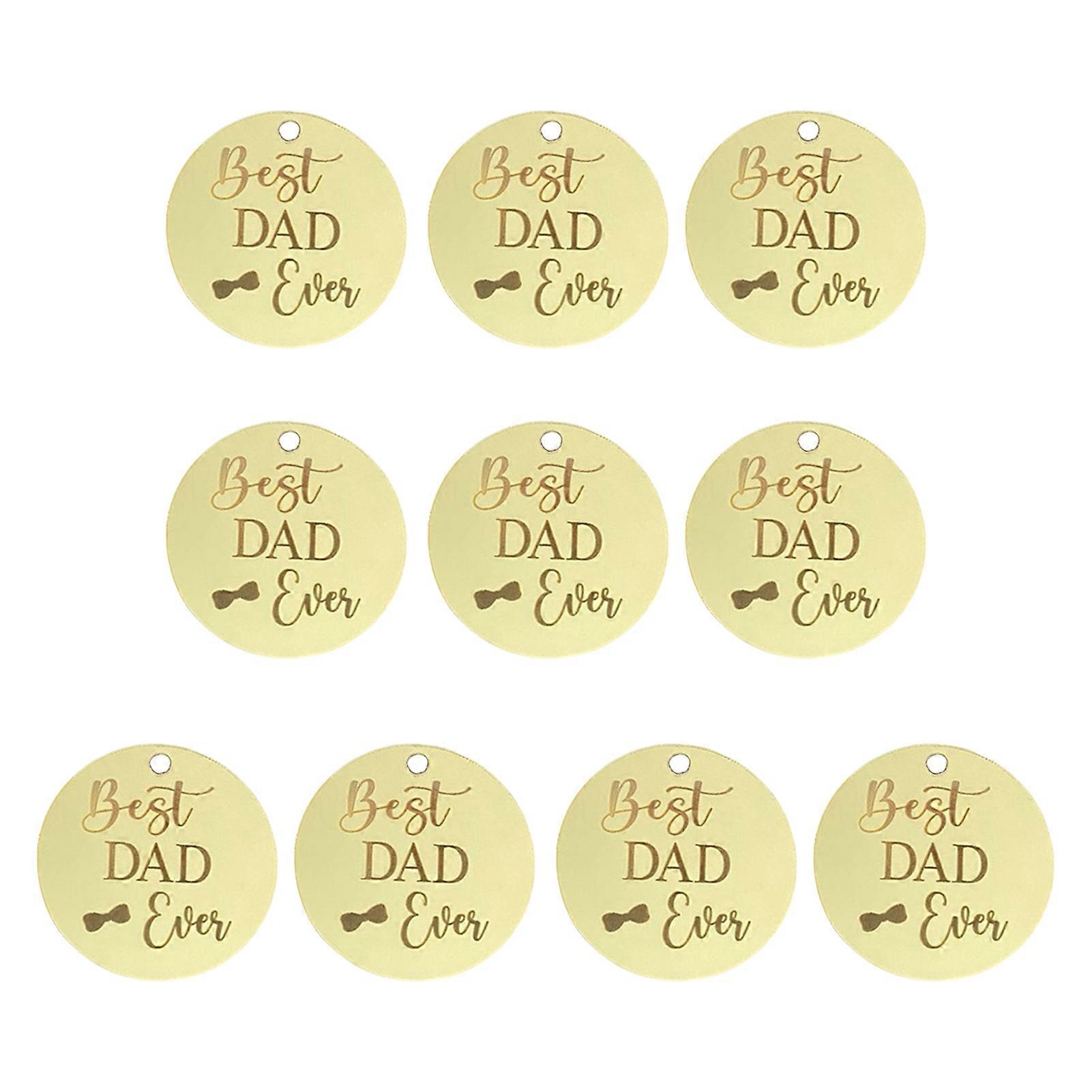 10 قطع عيد الأب ملحوظ كعكة توبرز رسالة منحوتة جولة سعيد عيد الأب الاكريليك كب كيك زينة ديكور الحزب