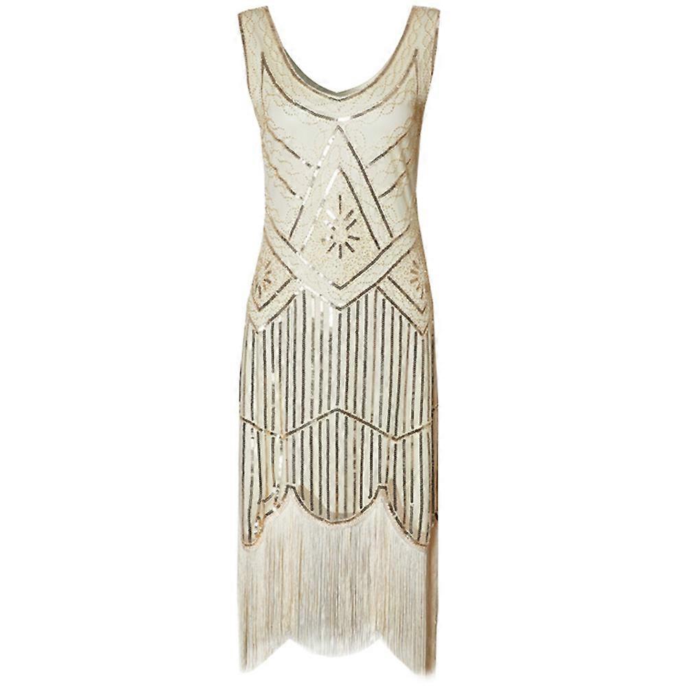 Women's 1920s Flapper Dress Long Fringed Great Gatsby Costume Dress 20s Sequins Beaded Vintage Dresses