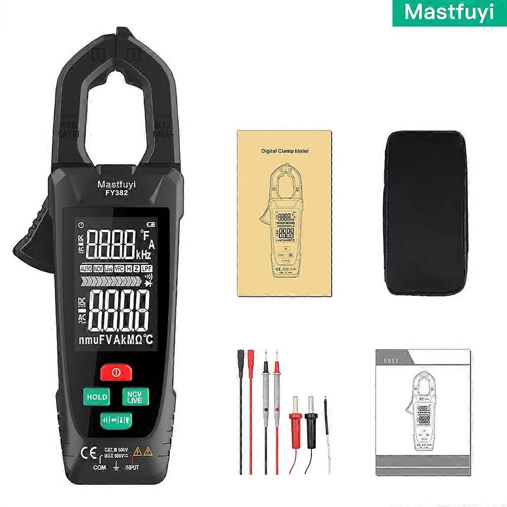 Digital Multimeter Clamp Meter True RMS9999 Counts Voltage Current Detector Capacitance Resistance Frequency Continuity Testing