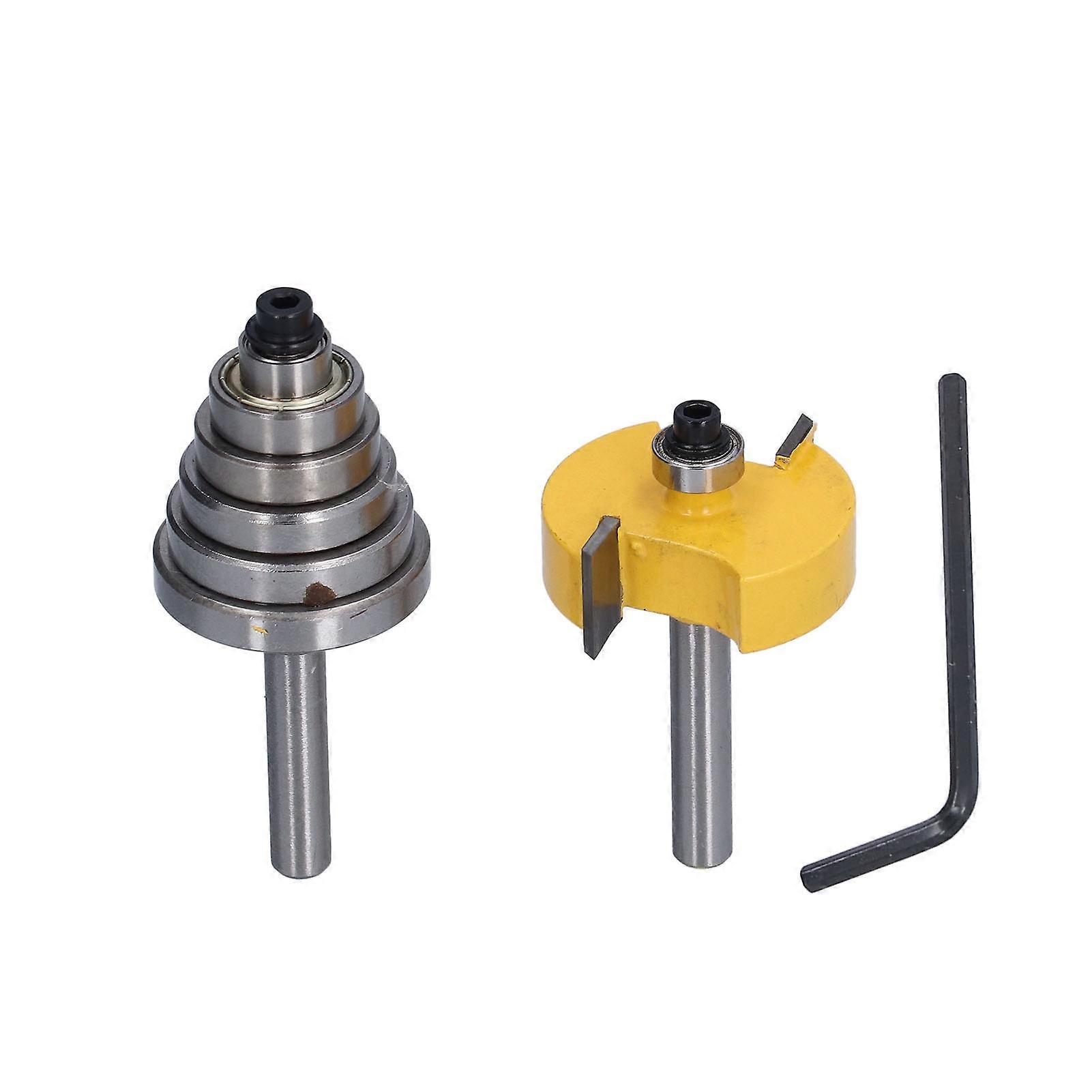 Rabbet Router Bit 1/4in Shank Milling Cutter Router Bits with Bearings Set for Woodworking