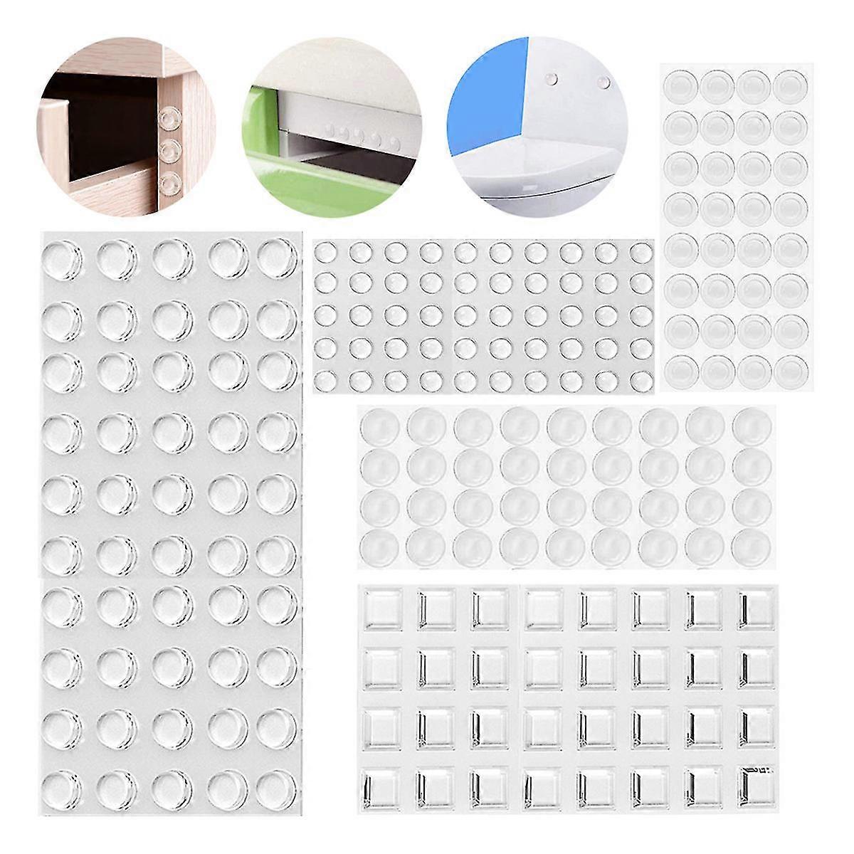 254 Pcs Transparent Elastic Pads Furniture Pads Self Adhesive Pads