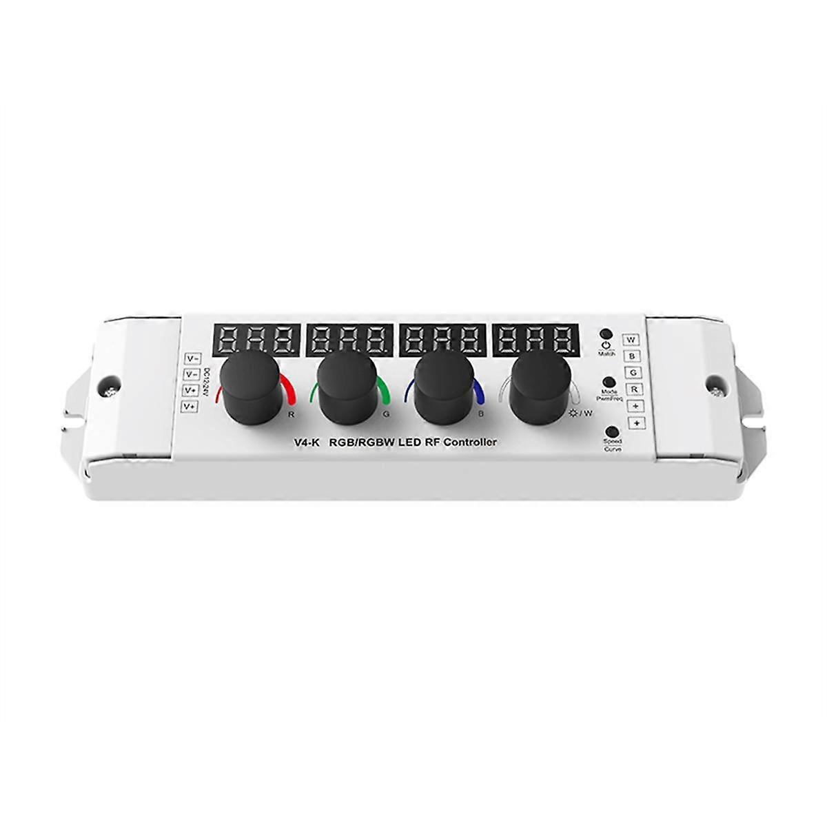 12-24VDC 4 Knob Key RGB/RGBW LED Dimmer RF Controller 4CHx4A Digital Display As RF Remote for 4 Channel LED Strips