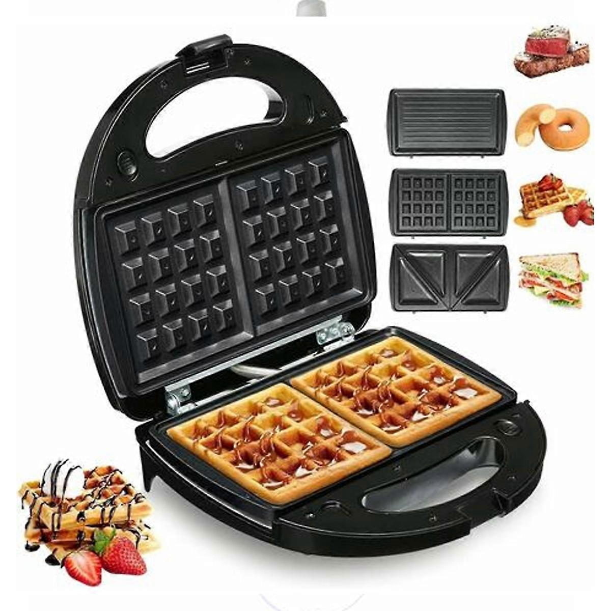 Monsieur croque machine, 3 in 1 waffle, waffle, panini, Sandwich Grill, non-stick plate, detachable, 750W, automatic temperature control.