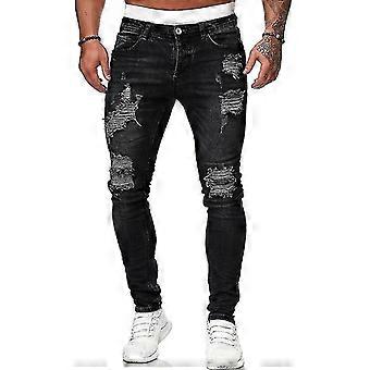 Pantaloni Casual da Uomo Slim Biker Denim Lock Glich Jeans Slim Fit