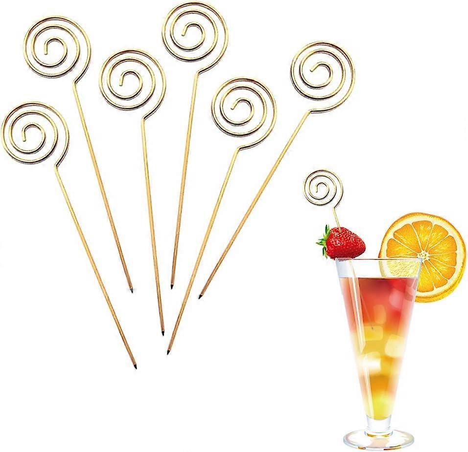 カクテルピック、ステンレススチールガーニッシュ、つまようじ、再利用可能なマティーニピック、前菜、ブラッディマリーフルーツサンドイッチ(6個セット)