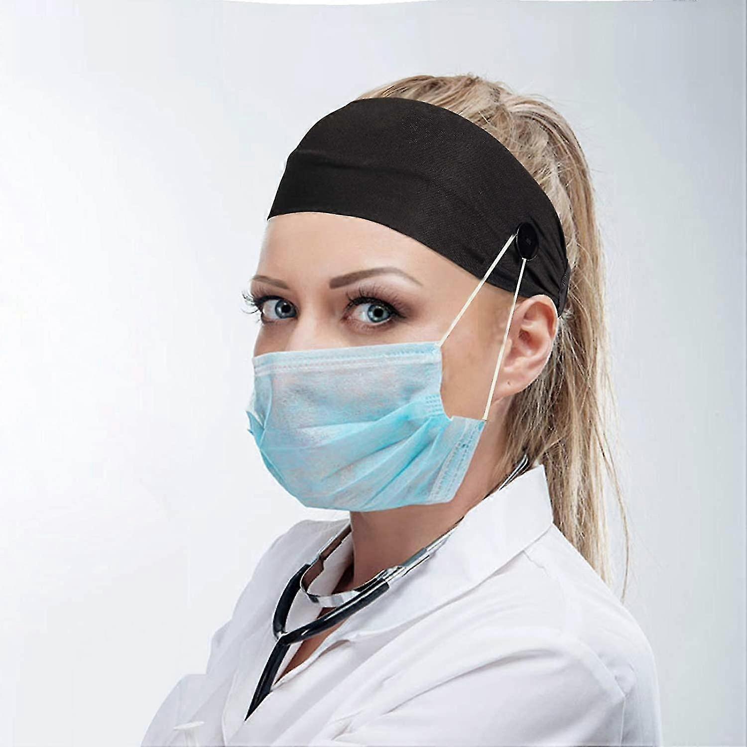 30 Fasce Per Capelli Da Infermiera Con Bottoni – Antiscivolo, Elastiche, Proteggono Le Orecchie