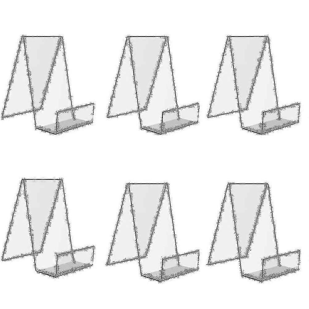 6 Packs Clear Acrylic Book Stand,transparent Book Display Stand, Book Stands For Display, Acrylic Bookshelf For Displaying