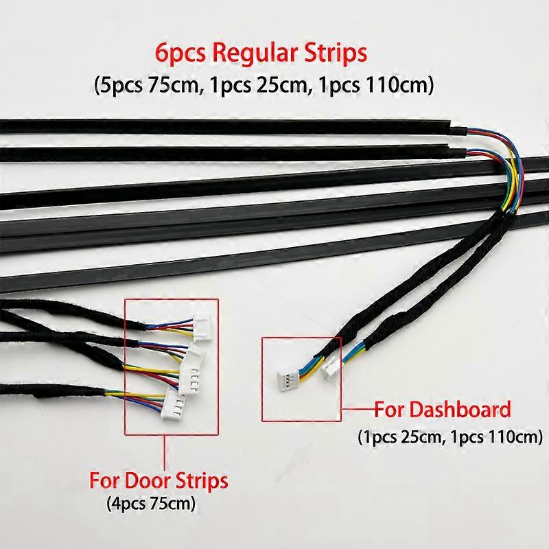 For 18 in 1 RGB 64 Color LED 110cm Strips Car Atmosphere Light Bar Strips Replace the Broken Defective Replacement Ambient