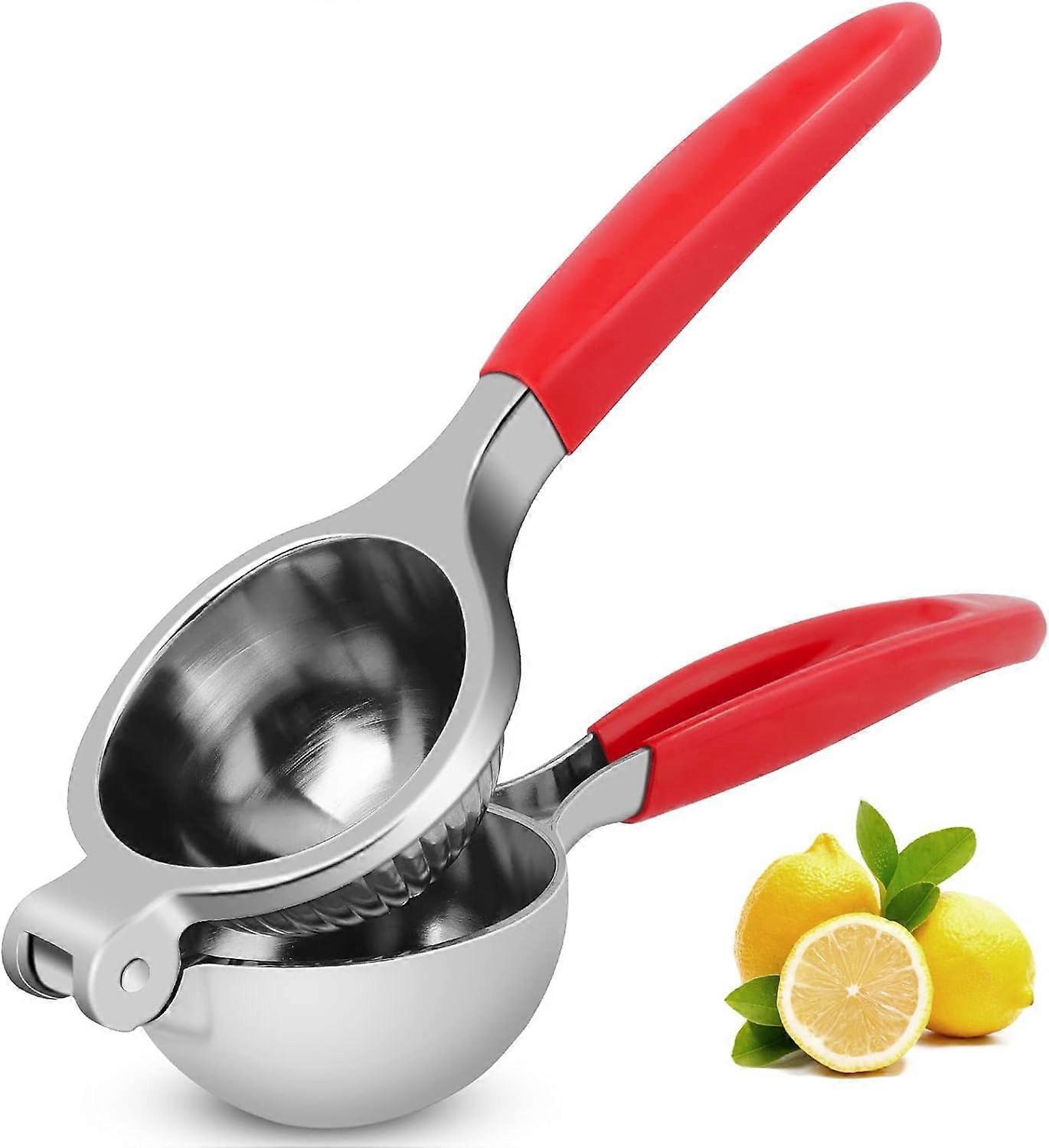 Set di spremiagrumi da 2 pezzi, spremiagrumi manuale con impugnatura morbida, per impieghi gravosi, per spremere limone e agrumi, facile da pulire, 8,8 pollici, manico rosso
