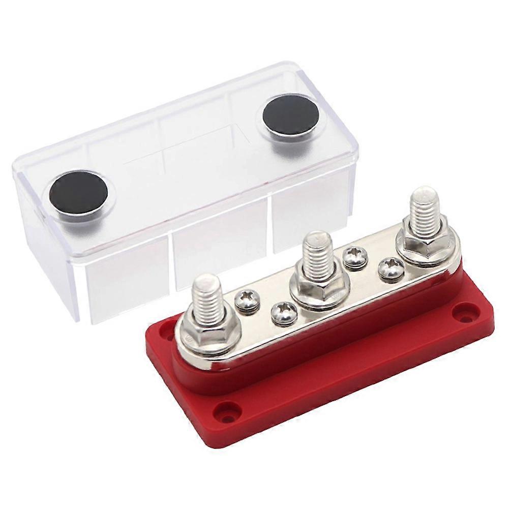 Install the Power Distribution Terminal Block 48V 300A Perfect for Cars Trucks RVs Marine Boats Solar Systems Red M10