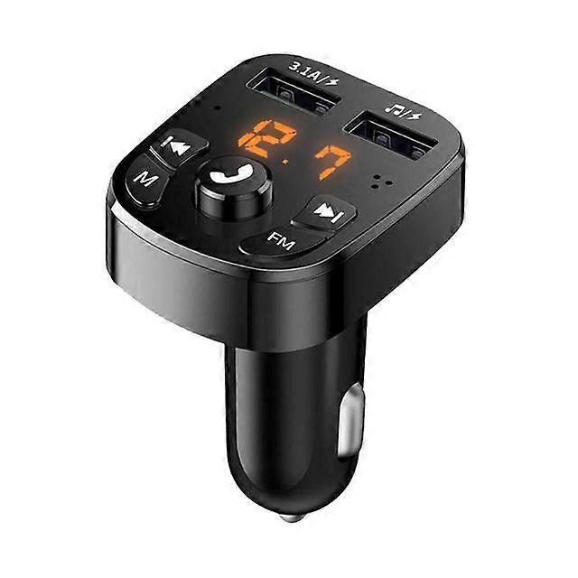 مجموعة جهاز إرسال FM لاسلكي مزود بتقنية البلوتوث وشاحن سيارة بمنفذي USB مزدوجين 2.1 أمبير وموسيقى MP3 وبطاقة TF وقرص U ومشغل AUX وملحقات السيارة