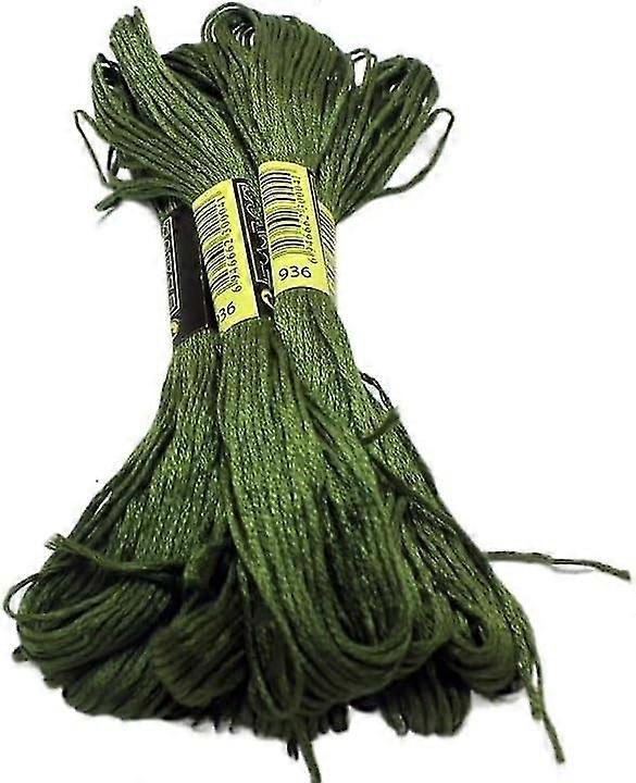 10 PCS Embroidery Threads - Cross Stitch Embroidery Thread, Color 936, 6 Strands