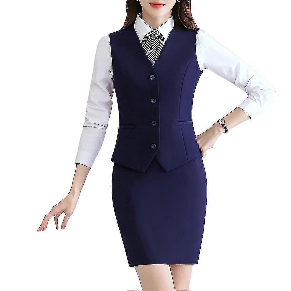 مكتب أعمال نسائي بلون خالص على شكل حرف V سترة-ث