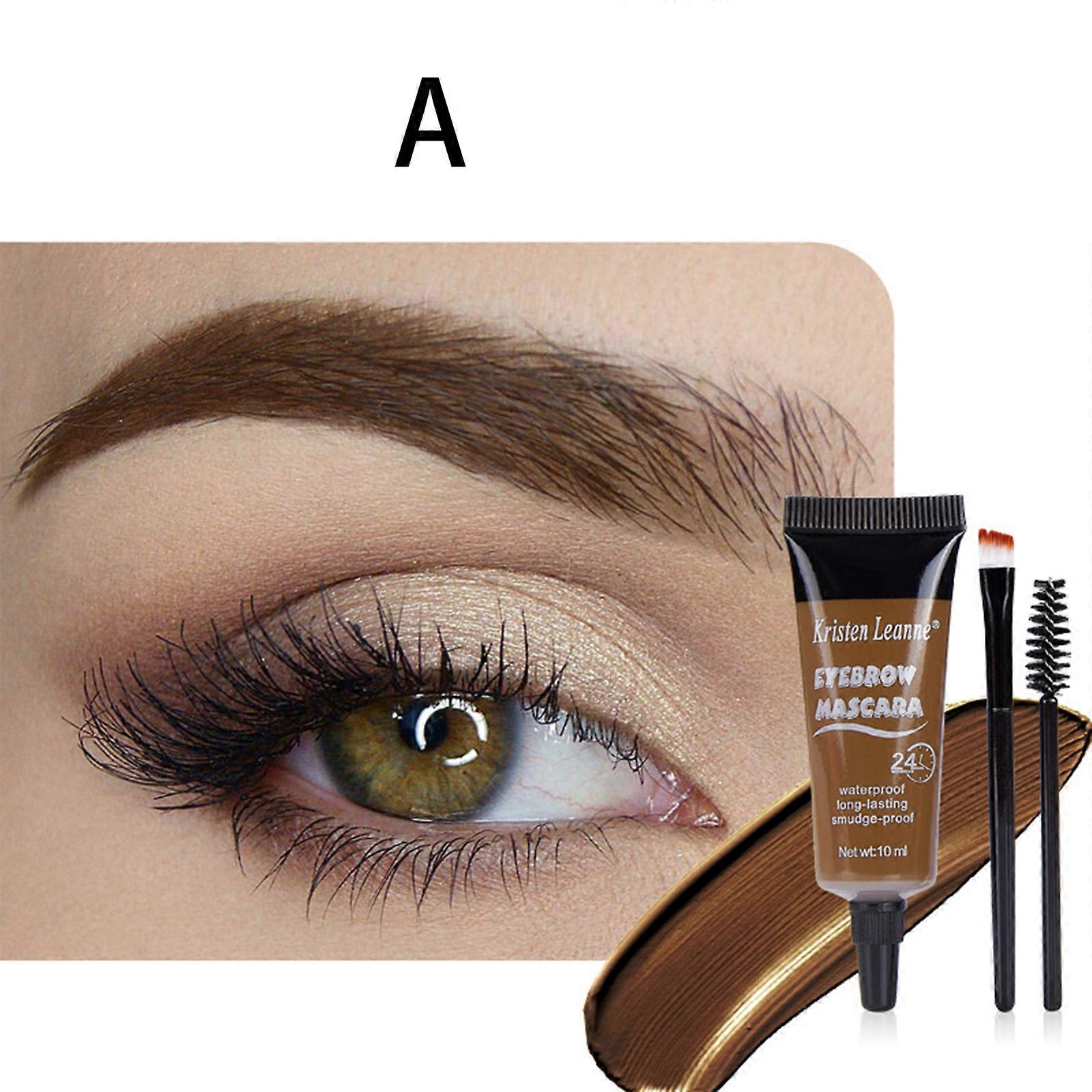 Tinted Thickening Eyebrow Mascara with Two Eyebrow Brushes, Brow Fast Sculpt Cream, Waterproof, Transfer-proof, Eyebrow Tinting Kit