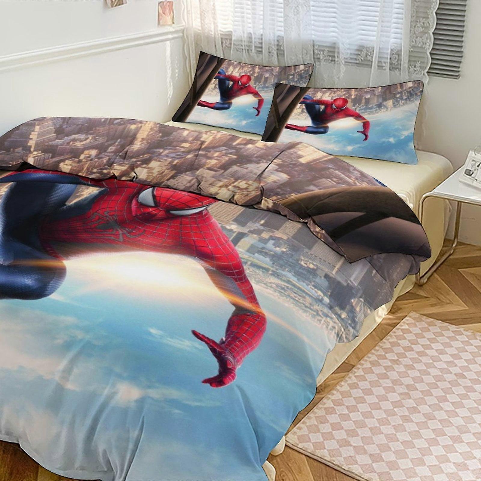 Bedding set JP501 Spiderman Room Decor Bedding Set with Sheets And Pillow 3 Piece Bedding Super Soft Fade Resistant Microfiber TH501