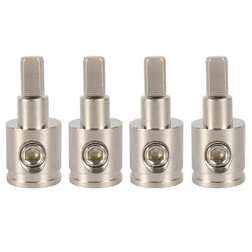 Amp Input Reducer 0 Gauge to 4 Gauge Wire Reducer Power/Ground GA Adapters Nickel Plated Brass 4PCS
