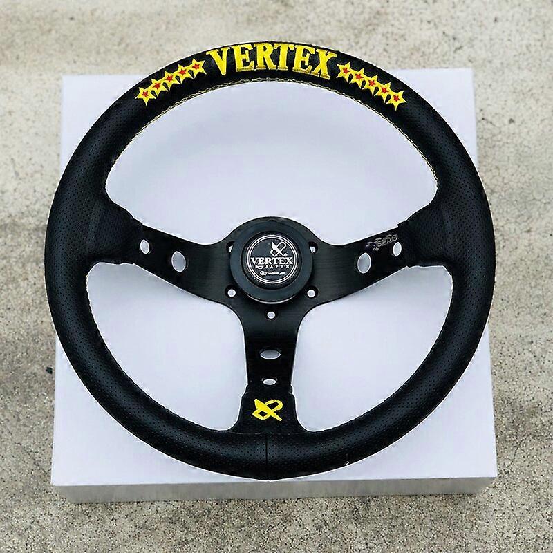 VERTEX 330mm jdm Racing Μαύρο γνήσιο δέρμα παρασυρόμενο τιμόνι όχημα καλύπτει καλύμματα τιμονιού