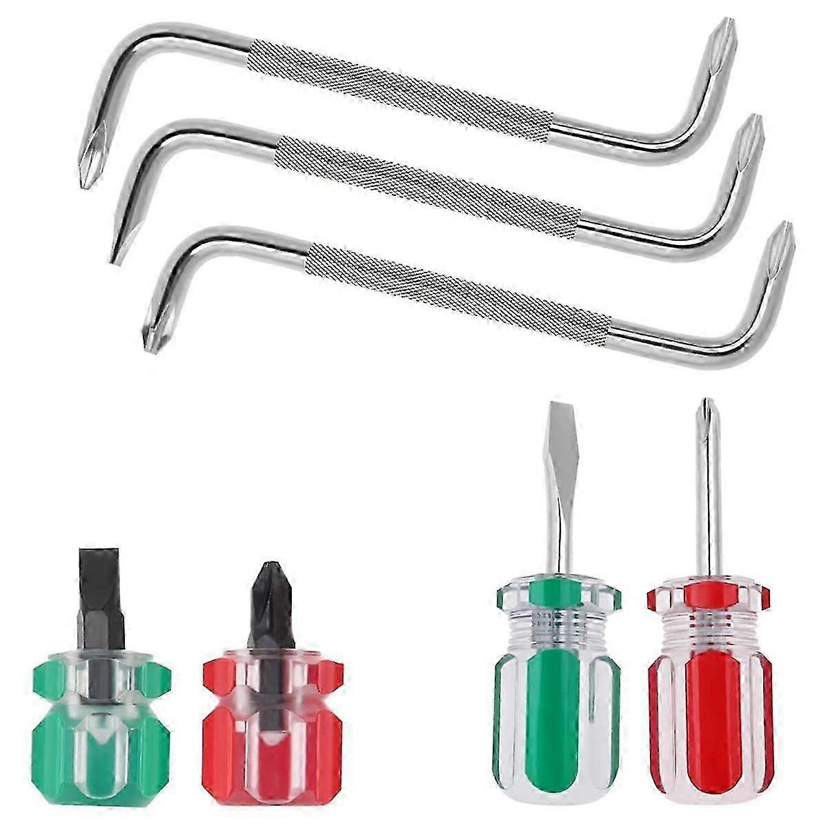 7 Pcs Offset Screwdriver Set Right Angle Screwdriver, Slotted Screwdriver Z-type Screwdriver
