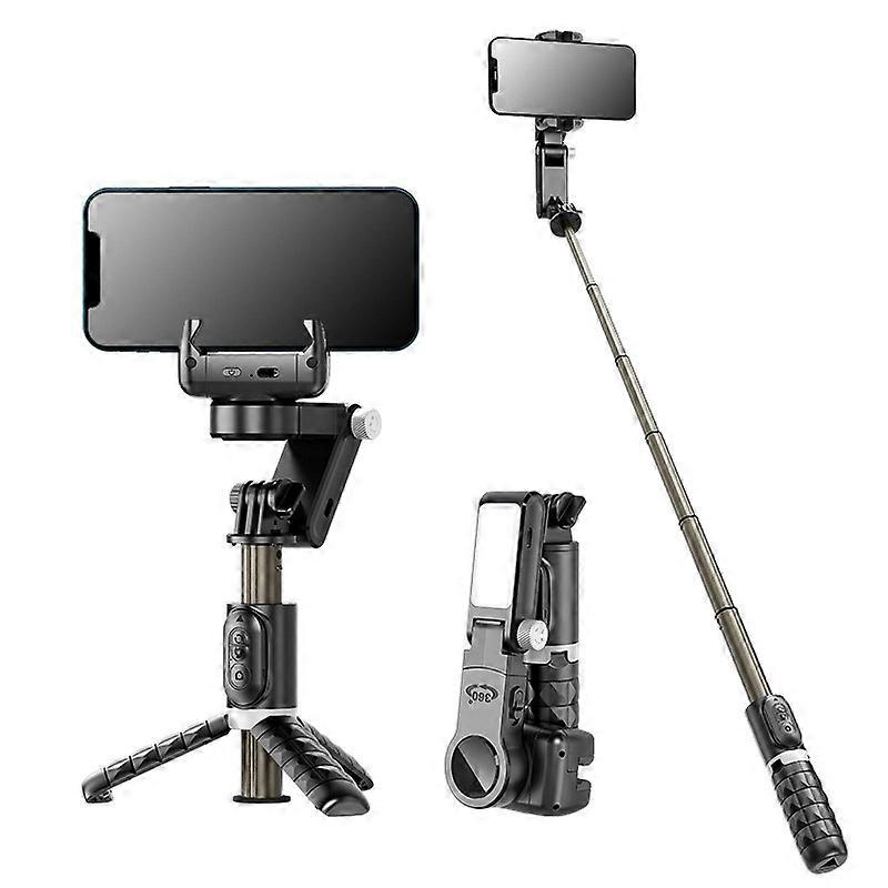 Bluetooth Nirkabel Gimbal Penstabil Tongkat Selfie 360 Derajat Pelacakan Wajah Pintar Perekaman Langsung Dengan Lampu Pengisi