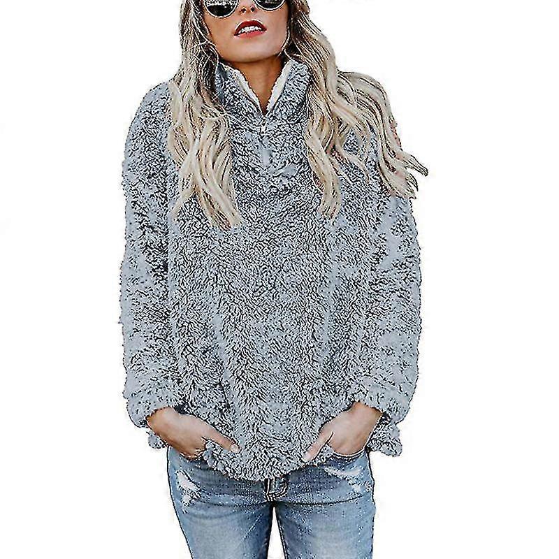 Femmes Fluffy Outwear Pullover Sweatshirt Top
