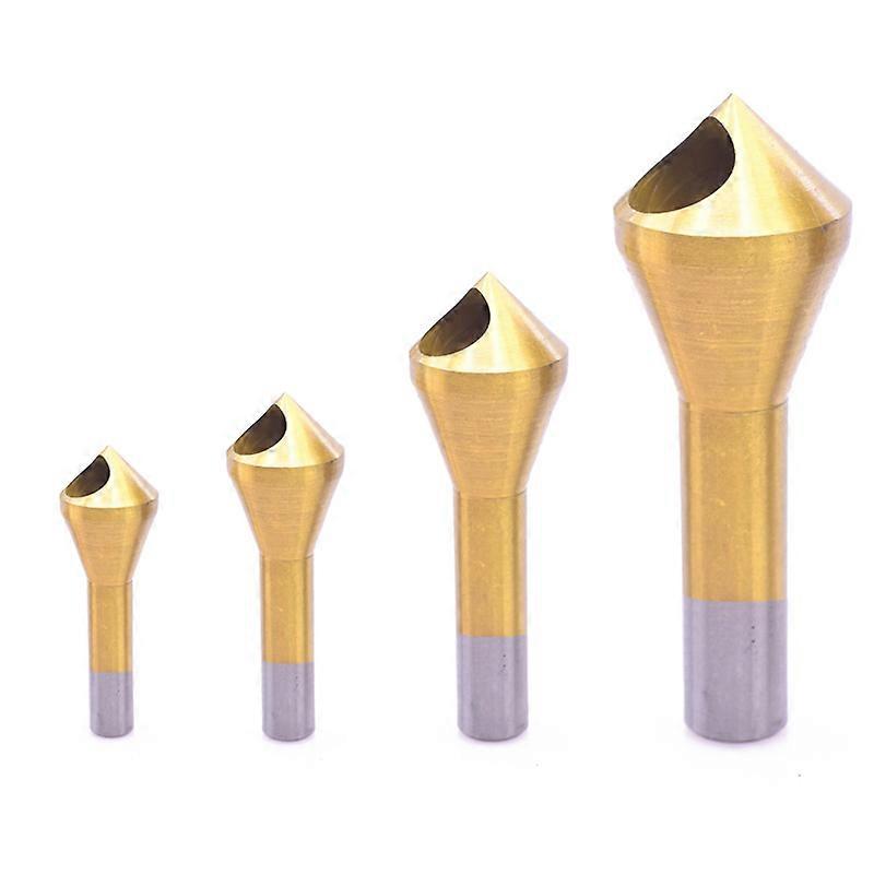 4Pcs 90 Countersink Set, Hexagon Countersink Kit, Chamfer Cutter Contain Hole Reamer