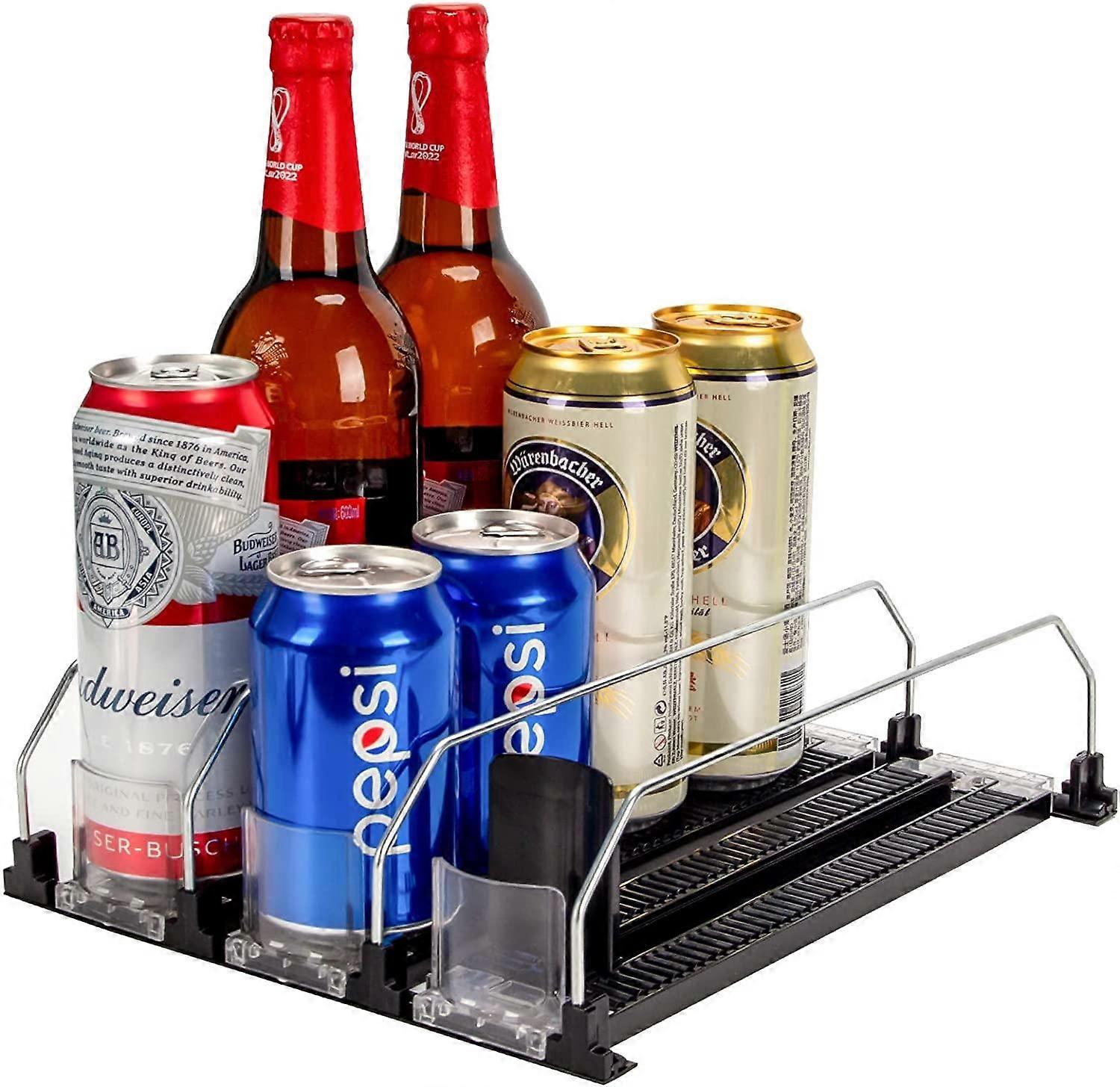 3 Rows Drinks Organizer,Beverage Can Dispenser Rack