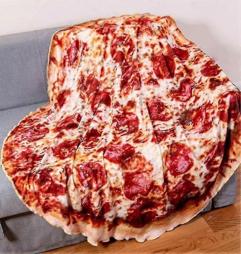 Couverture De Pizza En Flanelle Chaude Douce Forme Ronde Donut Voyage Portable Portable Couverture Dhiver