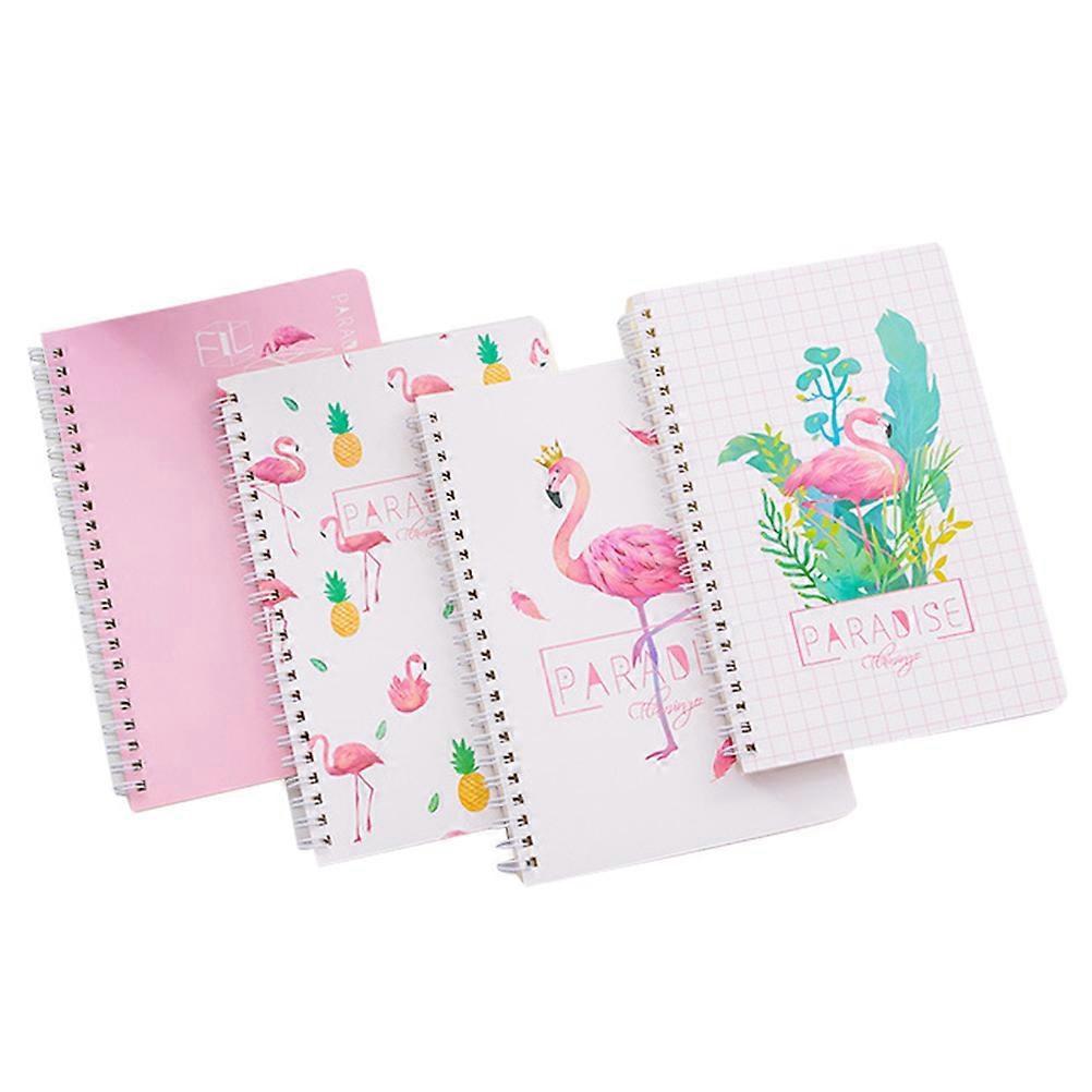4PCS A5 Small Fresh Coil Book Loose-leaf Notebook Pocket Notepad Office School Supplies Stationery (Random Style)