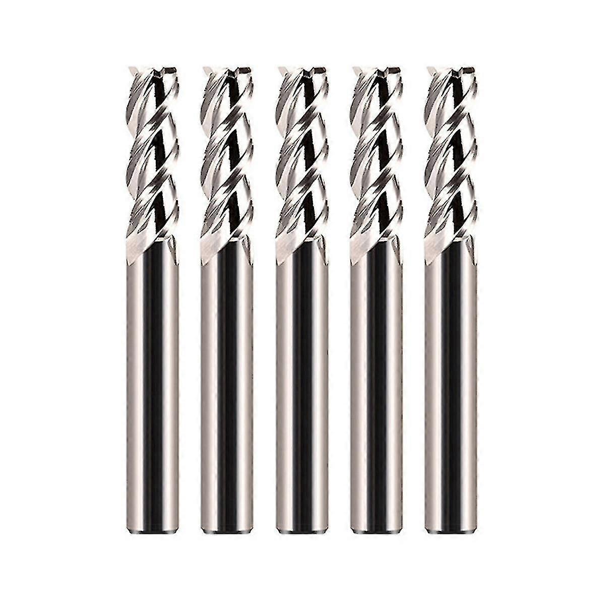 5pcs 55 Degrees Spiral Upcut Router Bits Set 6mm Solid Carbide Cnc Wood Router Bits For Woodworking -A
