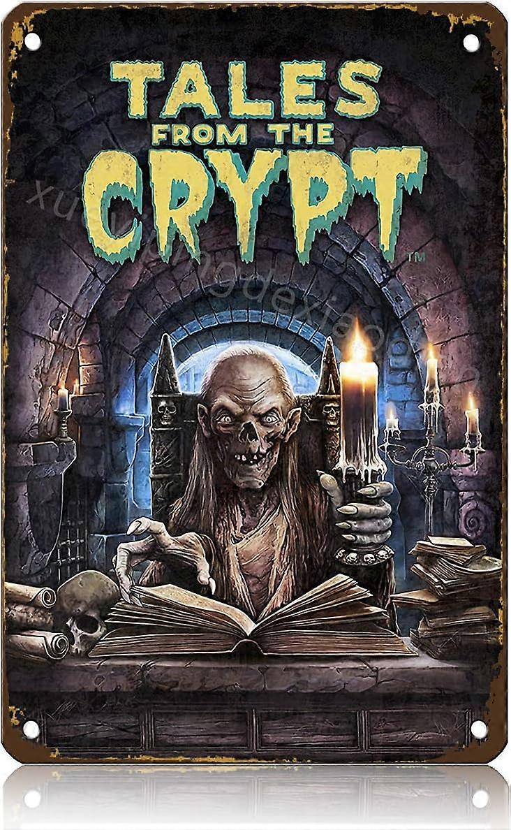 Contos da Cripta Horror Tv Poster Metal Tin Sign Vintage Decoração de Parede 12x8 Polegadas-1