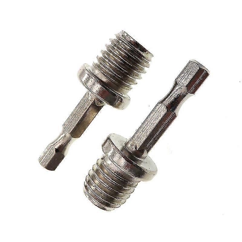 Drill Connecting Rod Metal M14 Hexagonal Polishing Disc Conversion Stick Adapter Conversion Head(4pcs, Silver)