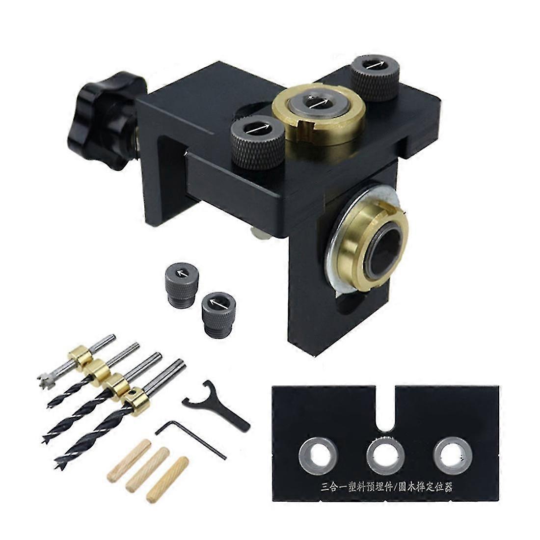 Adjable 3 In 1 Doweling Jig Kit Pocket Hole Jig Ing Guide Locator For Furniture