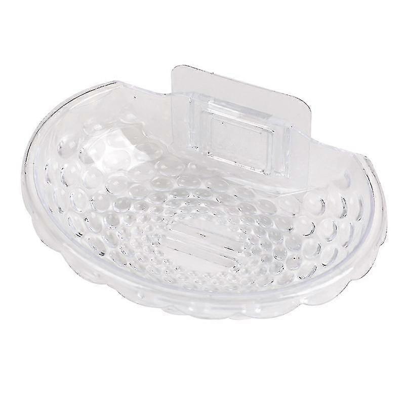 Transparent Drain Soap Dish Free Punching Paste Wall-Mounted Soap Rack Transparent