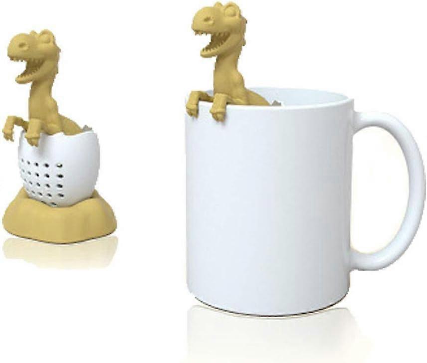 SBSG Tea Infuser,Dinosaur & eggshell Filter Diffuser Loose Tea Silicone Strainer for Different Mugs and Leaves