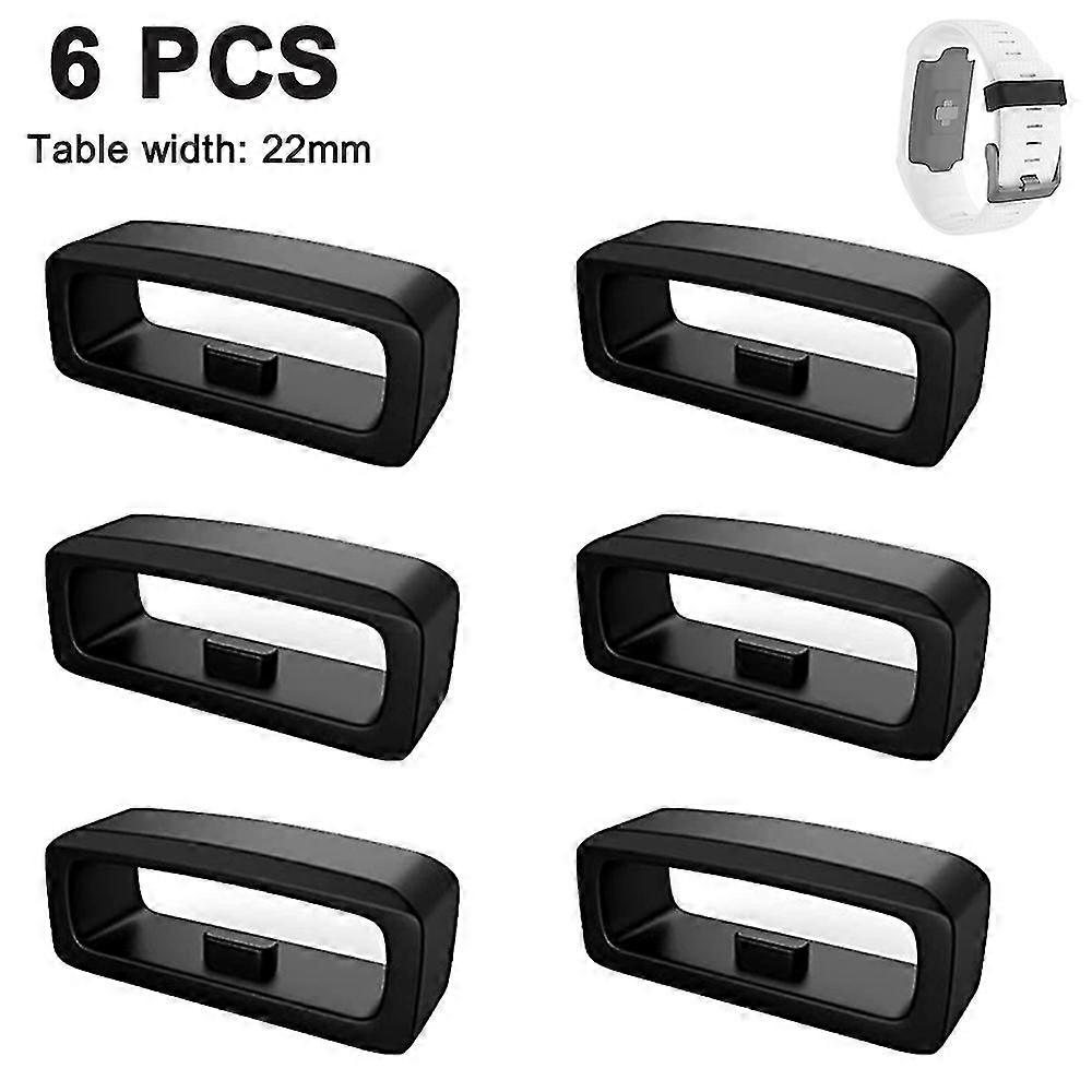 6 Packs Watch Band Loop Holder Keeper Compatible With Silicone Leather Rubber Watch Strap Or Resin Belt, Durable Fastener Retainer Size 14mm 16mm 18mm