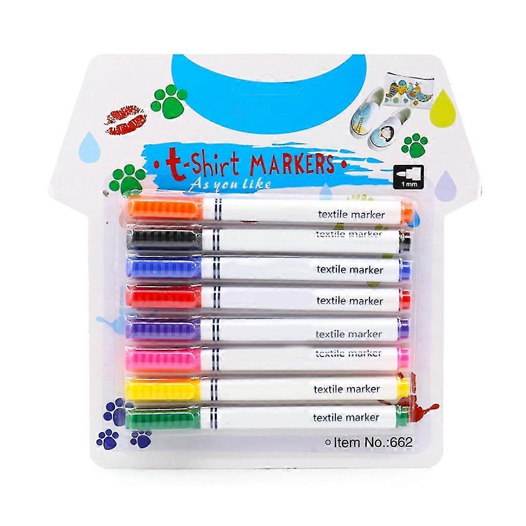 Farbe Marker Stifte, 8 Stück Stoff Marker Stifte Set Stoff Farbe Textil Marker Stift