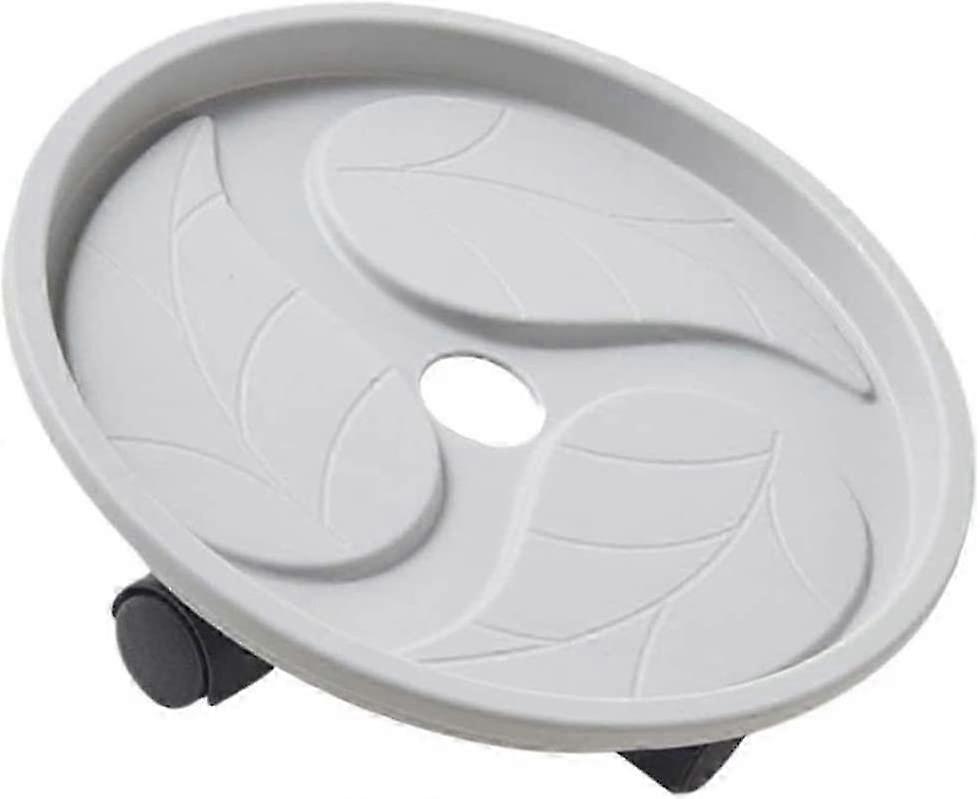 Round Movable Plant Caddy Planter,w/Movable Casters,Grey,20.3cm