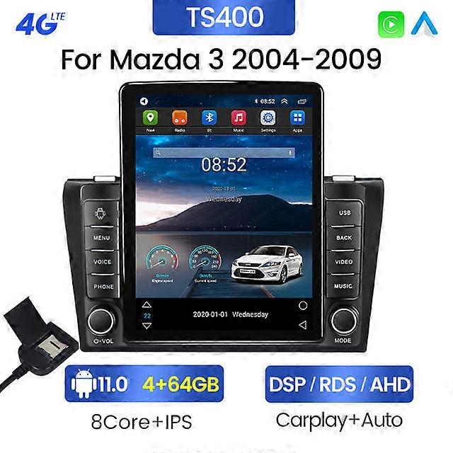 IPS Tesla Touch Screen Android 11 Car Radio Multimedia Video Player for Mazda 3 for Mazda3 BK 2003-2009 GPS Navigation Carplay