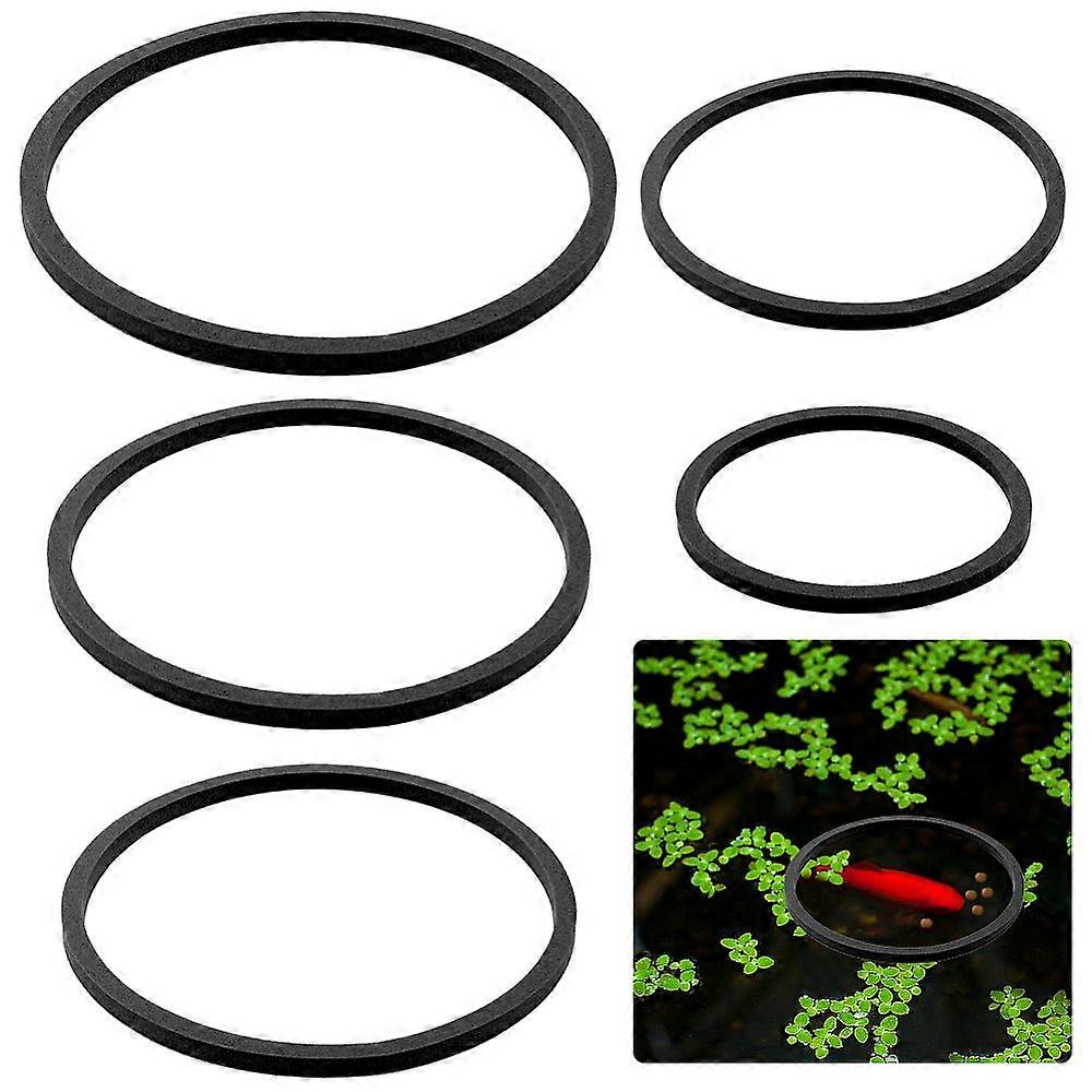 1 Set EVA Foam Feeding Ring for Fish Black 90~205x5mm 5pcs/set