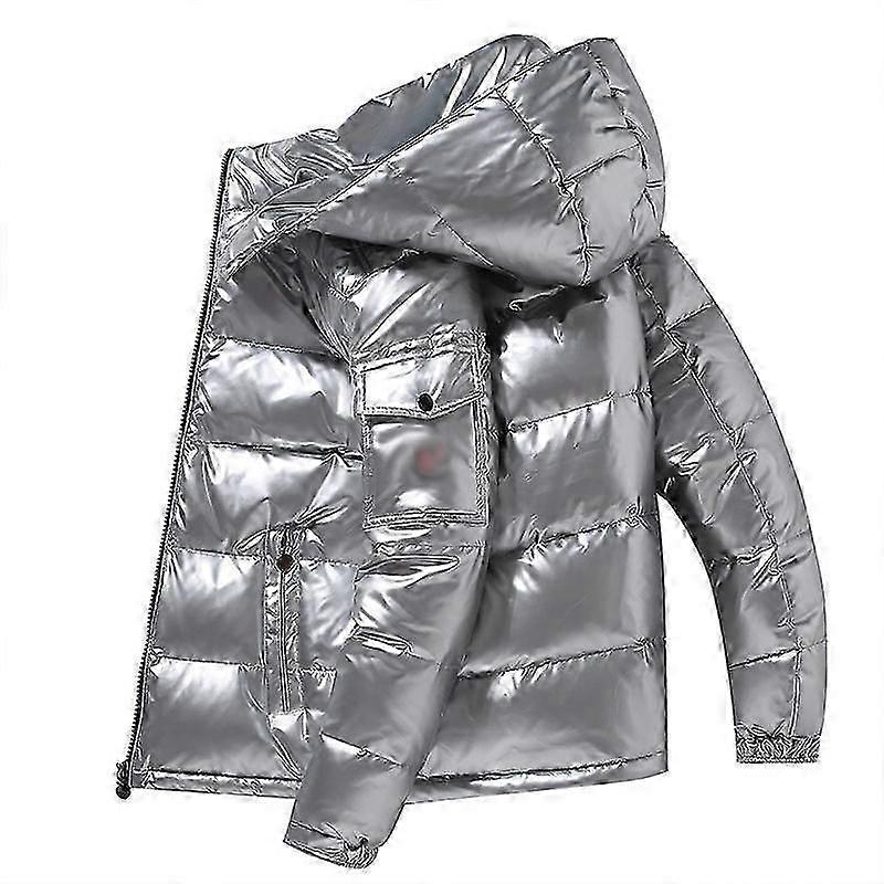 Mens Shiny Down Coat Winter Thicken Warmth Jacket
