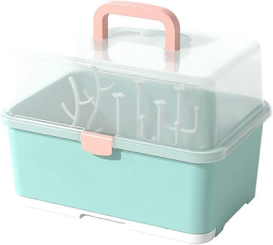 Baby Bottle Drying Rack with Compact Design, Easy-Carry Handle for Kitchen and Nursery Use, BPA-Free Material