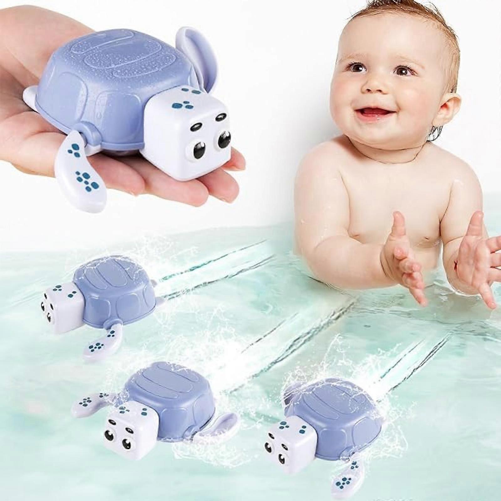 Cute Wind-up Bath Toys for Toddlers 1-3, Floating Wind Up Animal Toys for 1 Year Old Boy Girl, New Born Baby Bathtub Water Toys, Preschool Toddler Poo