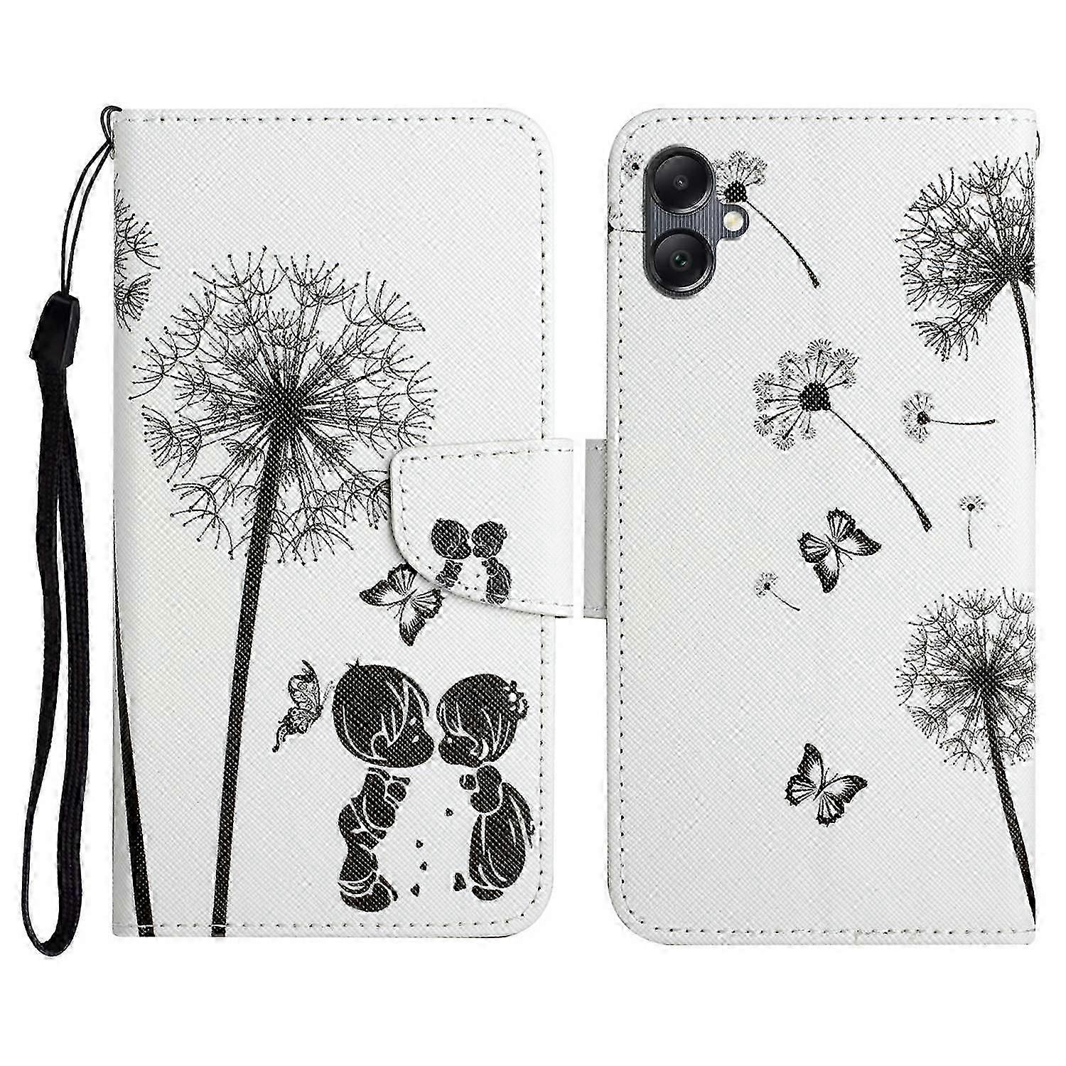 For Samsung Galaxy A06 Case Pattern Printing Protective Leather Folio Phone Cover -